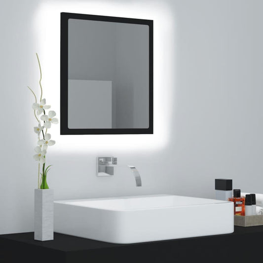 LED Bathroom Mirror Black 40x8.5x37 cm Acrylic