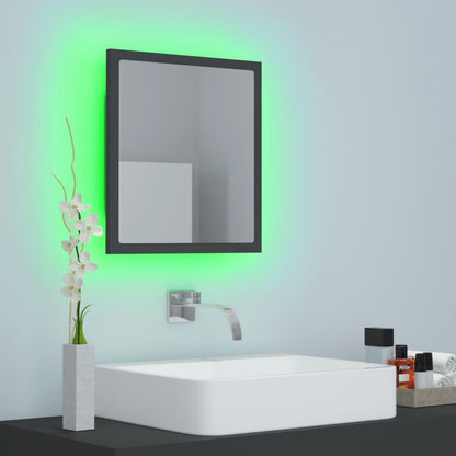 LED Bathroom Mirror Grey 40x8.5x37 cm Acrylic