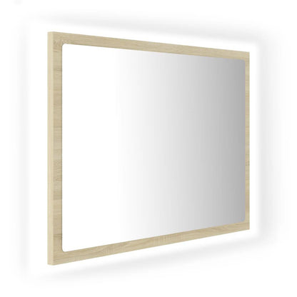 LED Bathroom Mirror Sonoma Oak 60x8.5x37 cm Acrylic