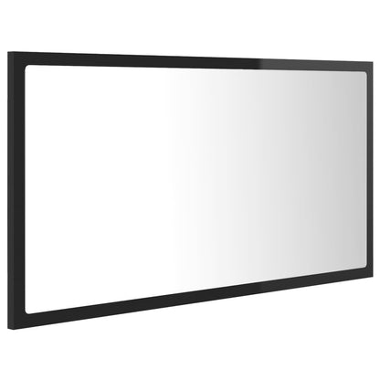 LED Bathroom Mirror High Gloss Black 80x8.5x37 cm Acrylic