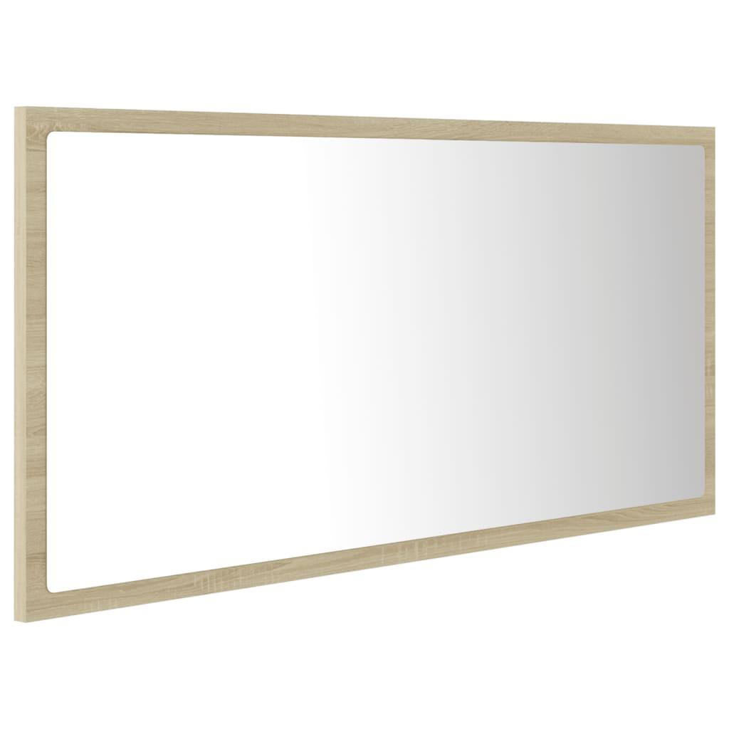 LED Bathroom Mirror Sonoma Oak 90x8.5x37 cm Acrylic