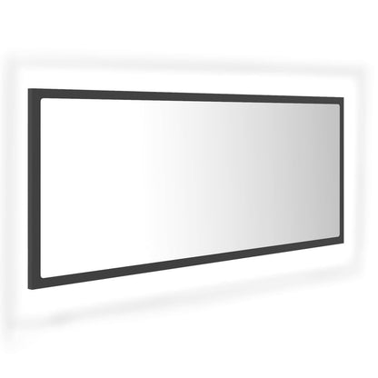 LED Bathroom Mirror Grey 100x8.5x37 cm Acrylic