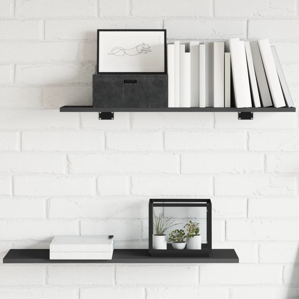 Bookshelf Boards 4 pcs Grey 80x20x1.5 cm Engineered Wood
