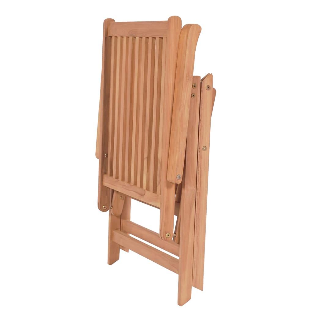 Reclining Garden Chairs 4 pcs Solid Teak Wood