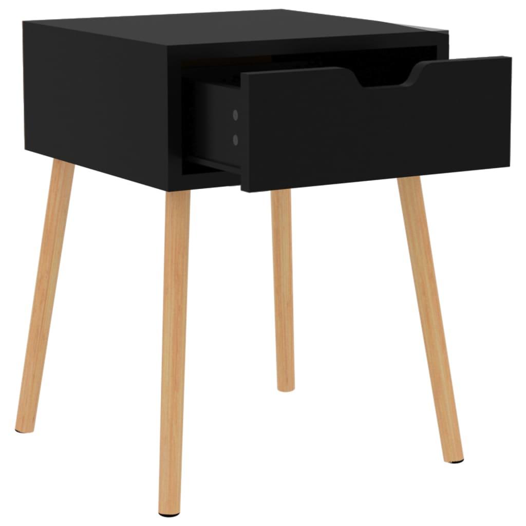 Bedside Cabinet High Gloss Black 40x40x56 cm Engineered Wood