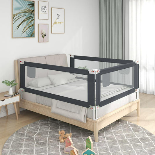 Toddler Safety Bed Rail Dark Grey 160x25 cm Fabric