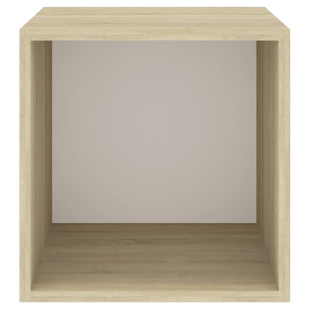 Wall Cabinet White and Sonoma Oak 37x37x37 cm Engineered Wood