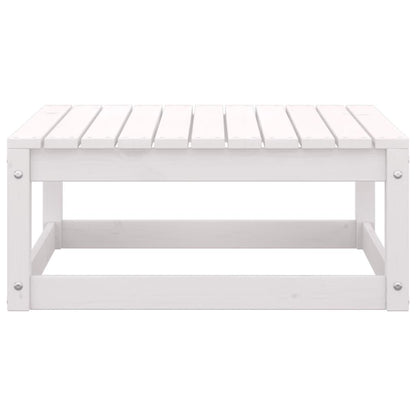 Garden Footstools with Cushions 2 pcs White Solid Pinewood
