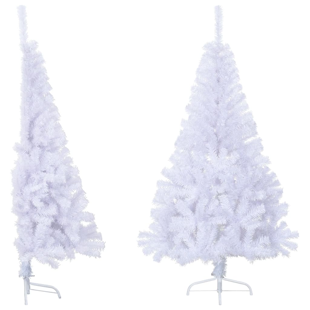 Artificial Half Christmas Tree with Stand White 120 cm PVC