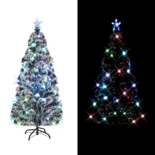 Christmas Tree with LEDs Green and White 150 cm Fibre Optic