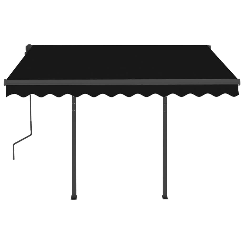 Manual Retractable Awning with LED 3x2.5 m Anthracite