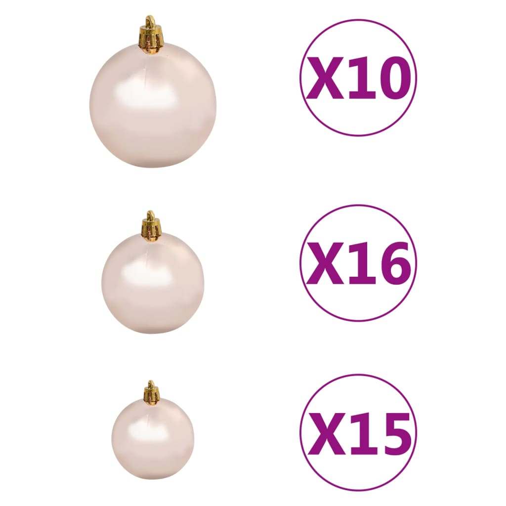 Upside-down Artificial Pre-lit Christmas Tree with Ball Set 240 cm