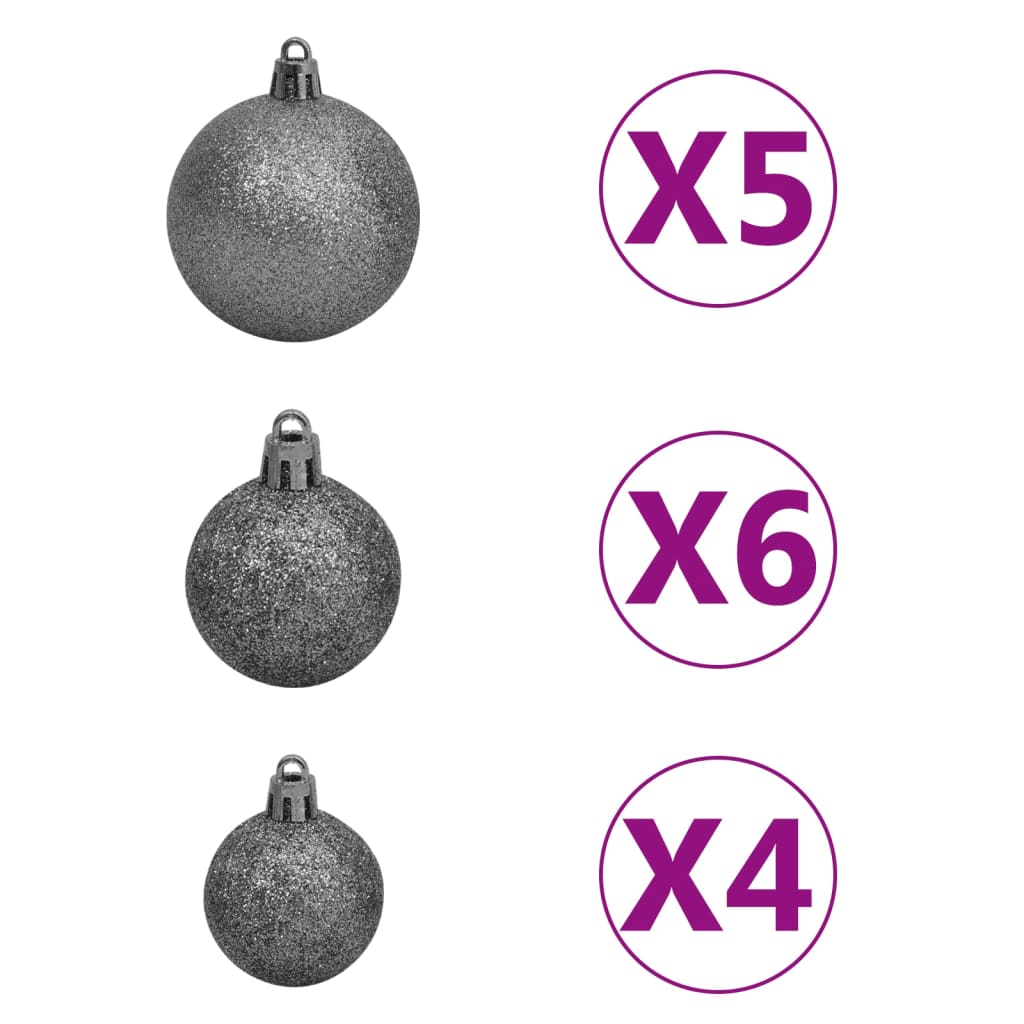 Upside-down Artificial Pre-lit Christmas Tree with Ball Set 120 cm