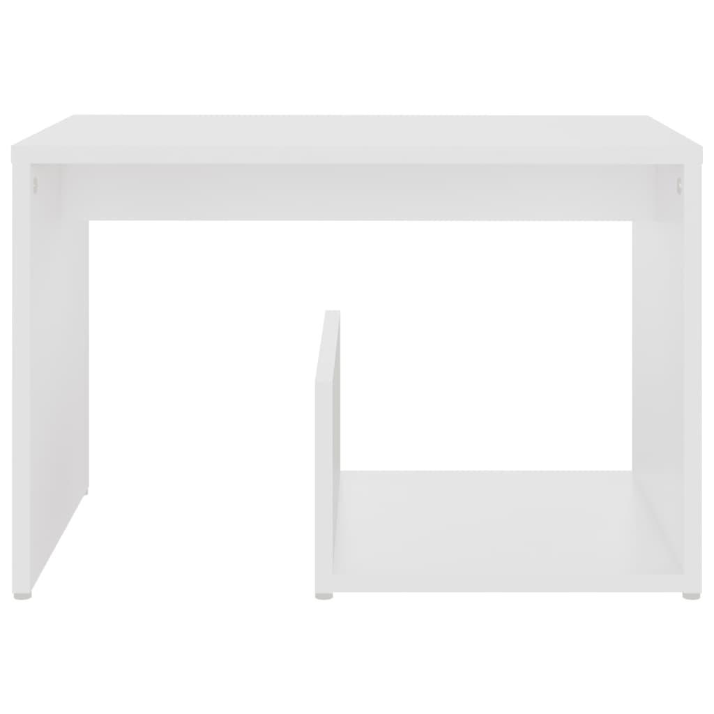 Side Table White 59x36x38 cm Engineered Wood