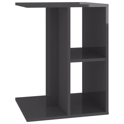 Side Table High Gloss Grey 60x40x45 cm Engineered Wood