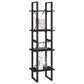 4-Tier Book Cabinet Black 40x30x140 cm Solid Pine Wood