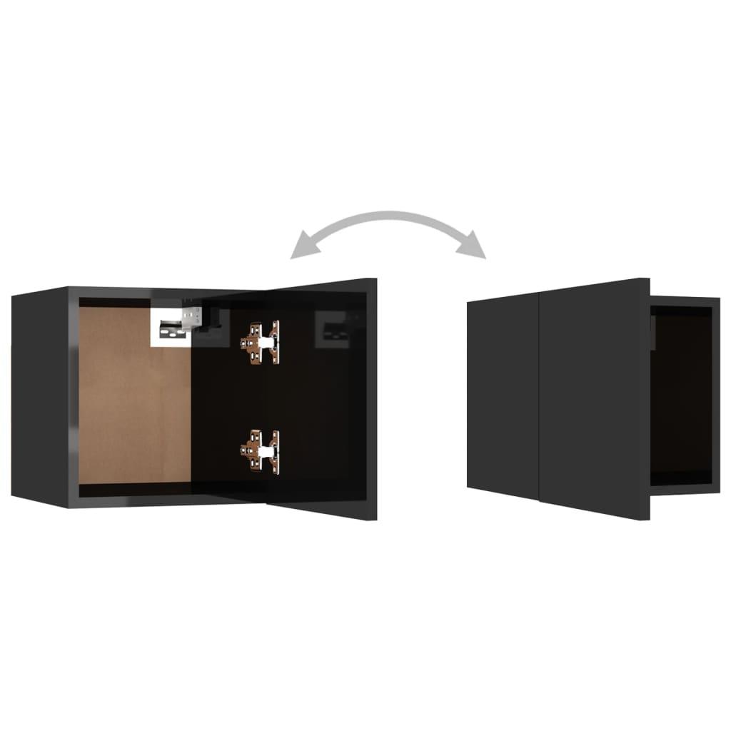 Bedside Cabinet High Gloss Black 30.5x30x30 cm Engineered Wood