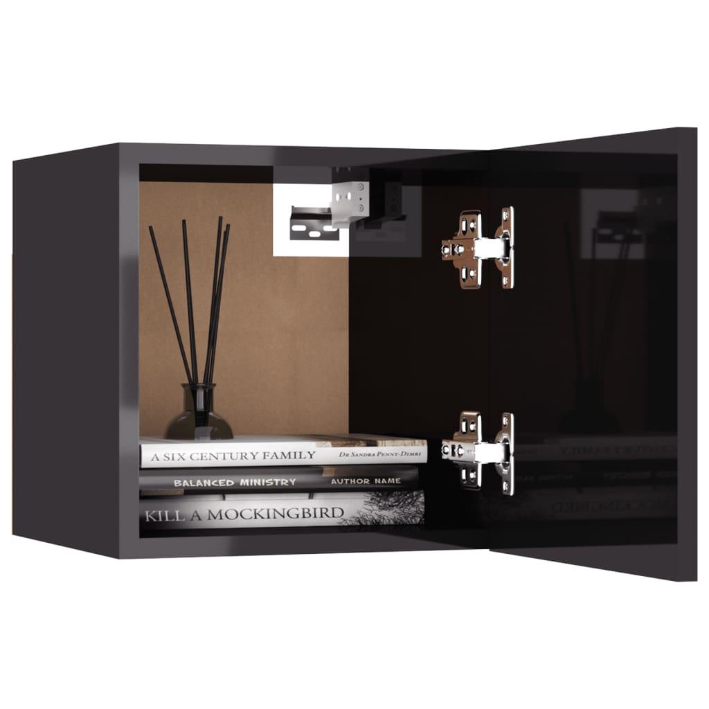 Bedside Cabinet High Gloss Grey 30.5x30x30 cm Engineered Wood