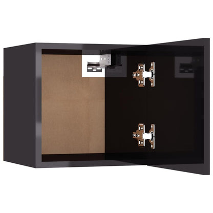 Bedside Cabinet High Gloss Grey 30.5x30x30 cm Engineered Wood