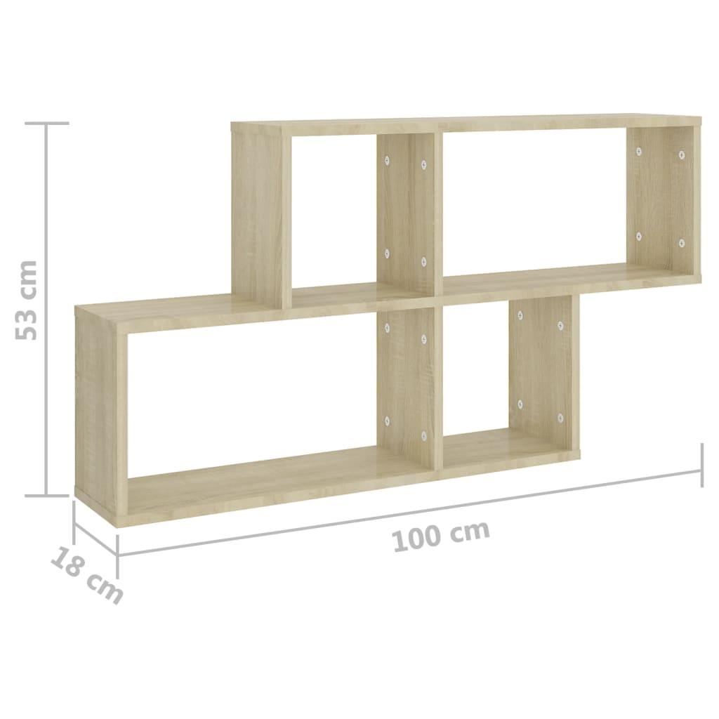 Wall Shelf Sonoma Oak 100x18x53 cm Engineered Wood