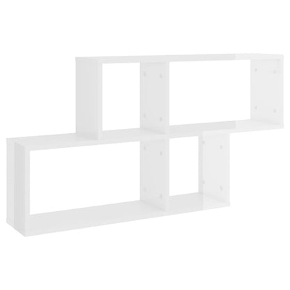Wall Shelf High Gloss White 100x18x53 cm Engineered Wood