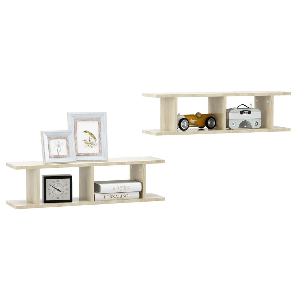 Wall Shelves 2 pcs Sonoma Oak 78x18x20 cm Engineered Wood