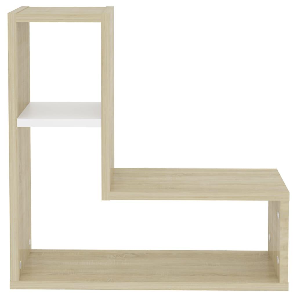 Wall Shelves 2 pcs White and Sonoma Oak 50x15x50 cm Engineered Wood