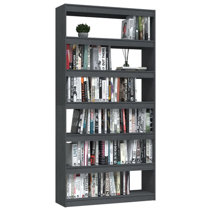 Book Cabinet/Room Divider Grey 100x30x200 cm Solid Pinewood