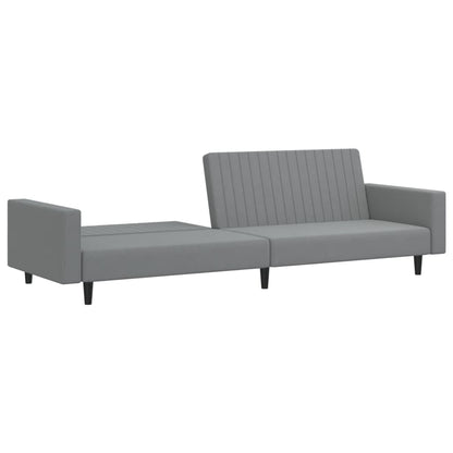 2-Seater Sofa Bed Light Grey Velvet
