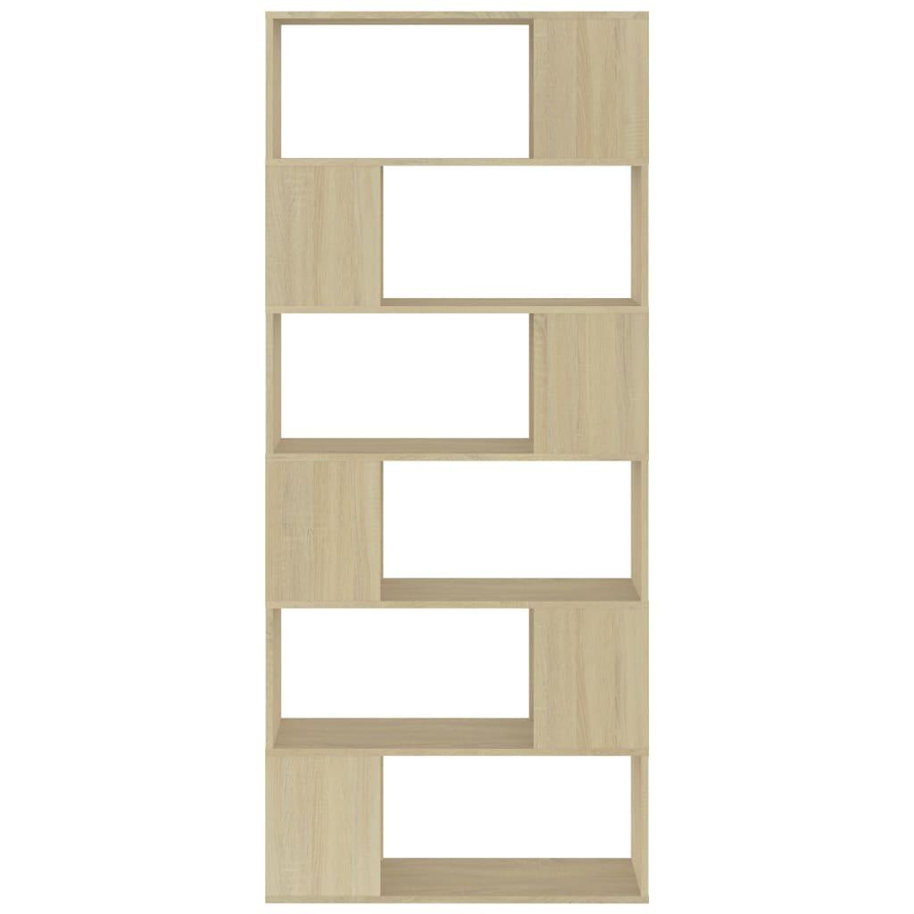 Book Cabinet Room Divider Sonoma Oak 80x24x186 cm Engineered Wood