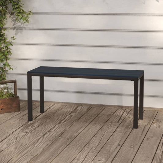 Garden Bench 110 cm Steel and WPC Black