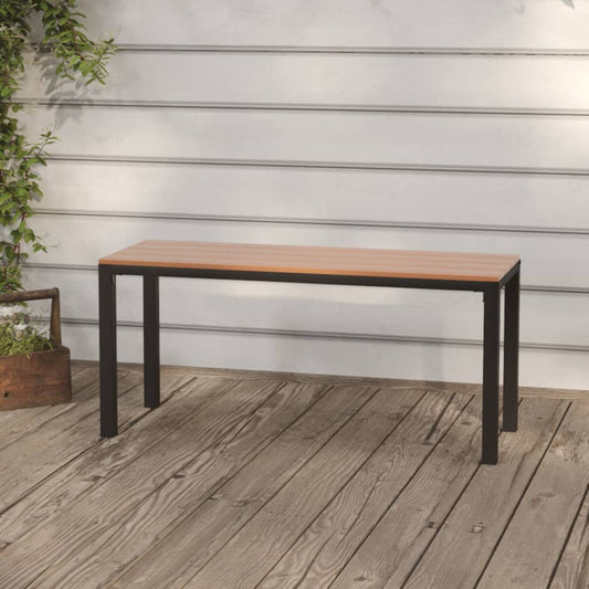 Garden Bench 110 cm Steel and WPC Brown and Black