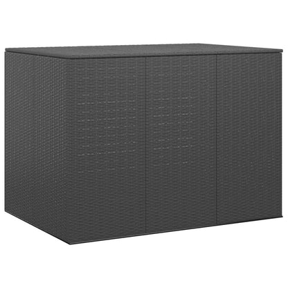 Garden Cushion Box PE Rattan 145x100x103 cm Black