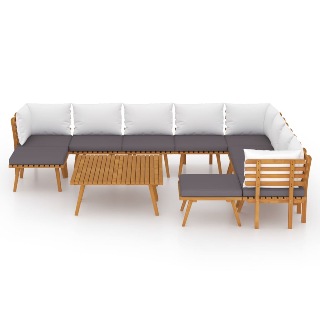 12 Piece Garden Lounge Set with Cushions Solid Wood Acacia
