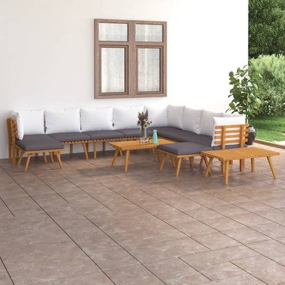 12 Piece Garden Lounge Set with Cushions Solid Wood Acacia