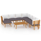 9 Piece Garden Lounge Set with Cushions Solid Wood Acacia