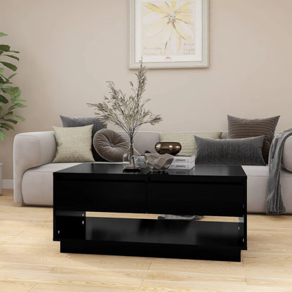 Coffee Table Black 102.5x55x44 cm Engineered Wood