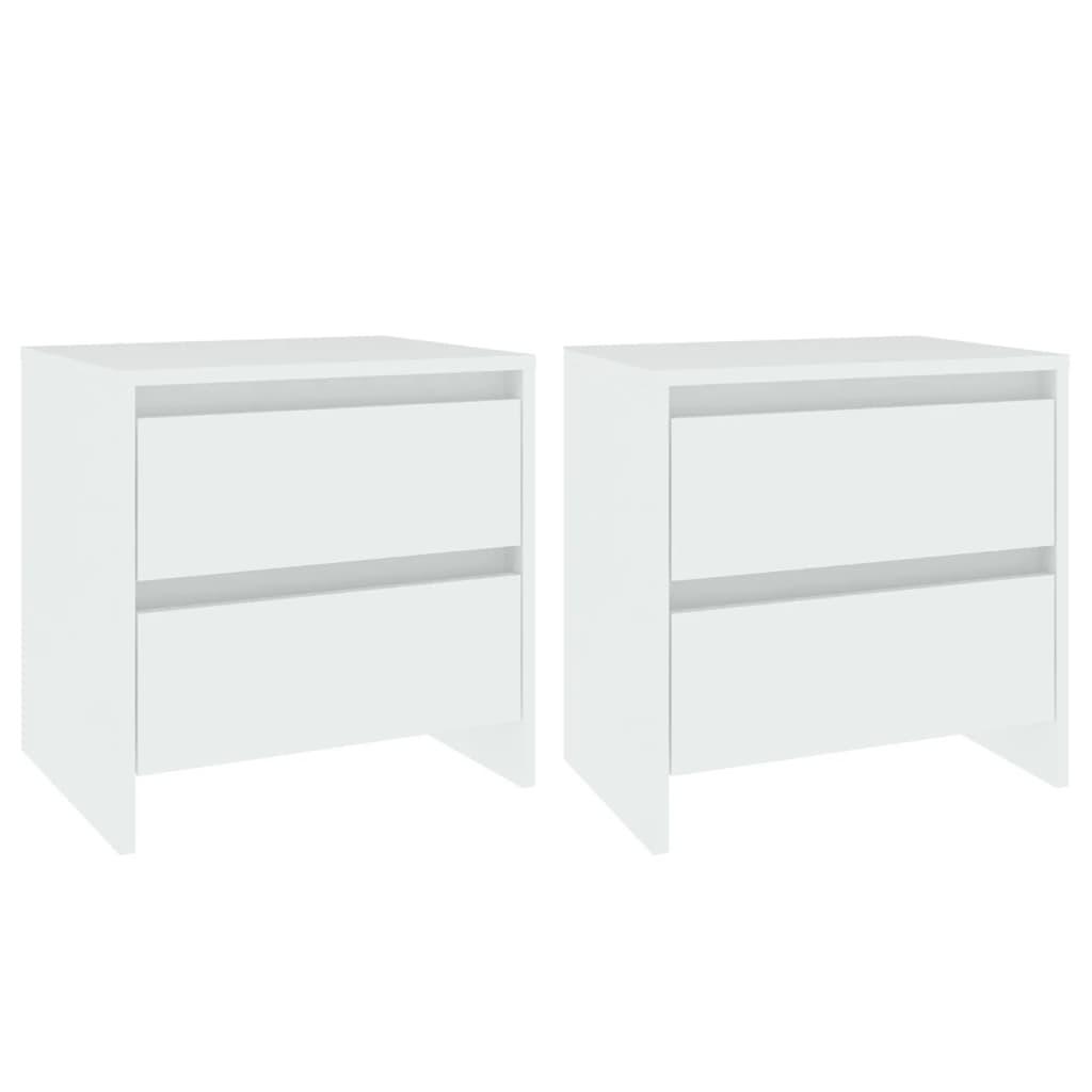 Bedside Cabinets 2 pcs White 45x34.5x44.5 cm Engineered Wood