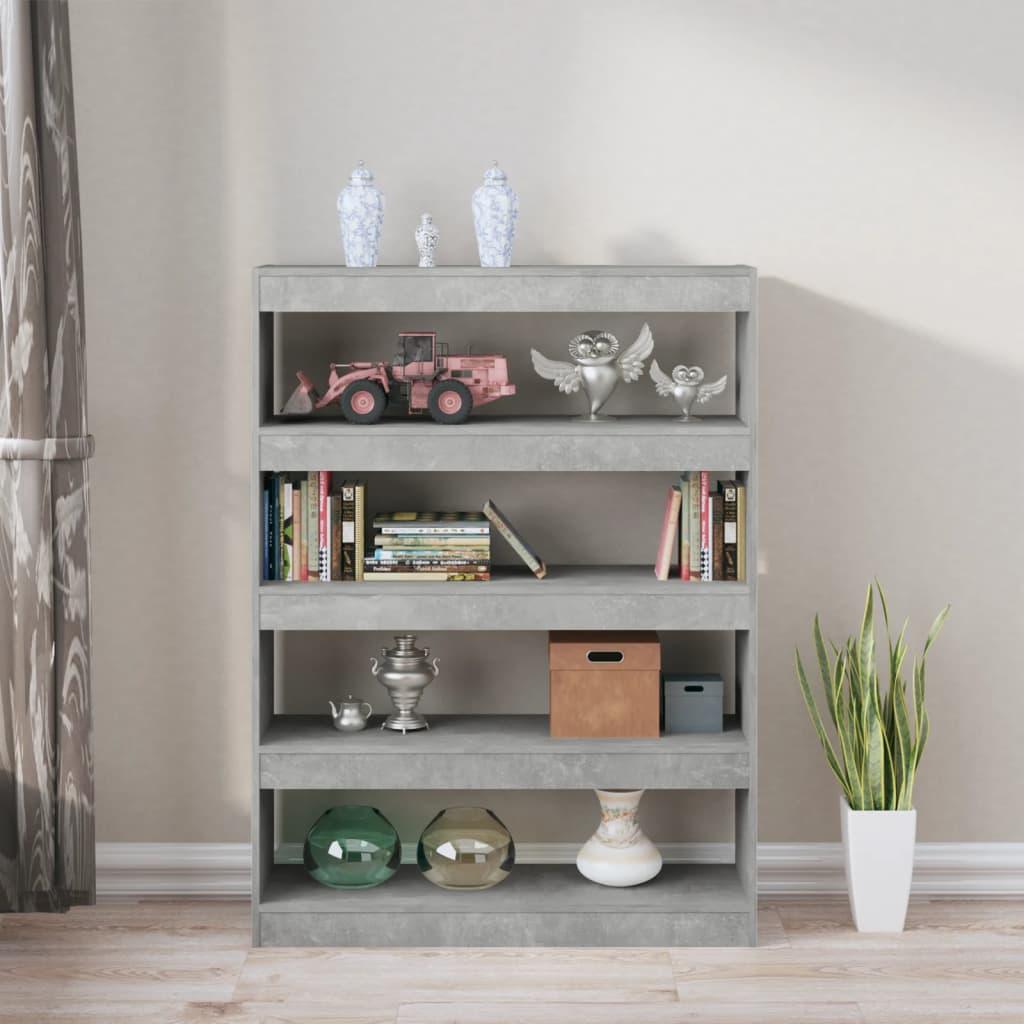 Book Cabinet/Room Divider Concrete Grey 100x30x135 cm