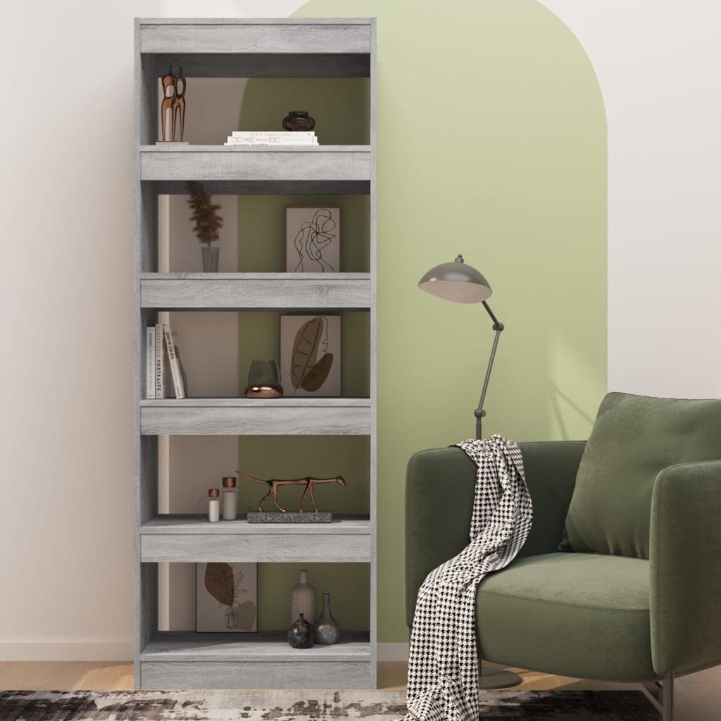 Book Cabinet/Room Divider Grey Sonoma 60x30x166 cm Engineered Wood