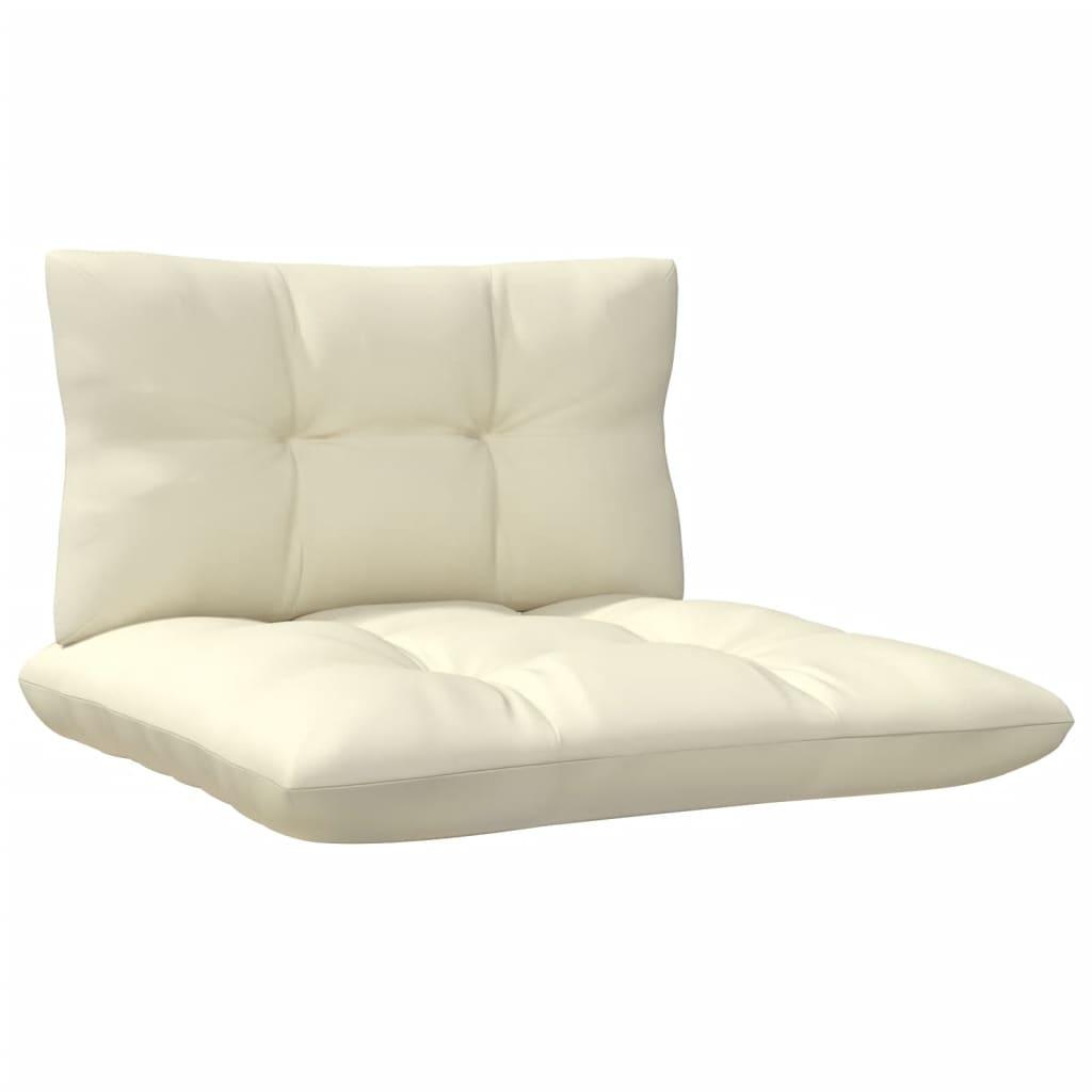 4-Seater Garden Sofa with Cream Cushions Solid Pinewood