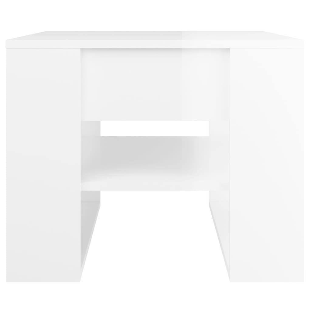 Coffee Table High Gloss White 55.5x55x45 cm Engineered Wood