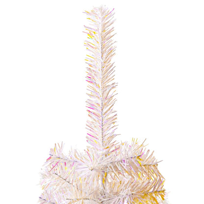 Artificial Christmas Tree with Iridescent Tips White 210 cm PVC