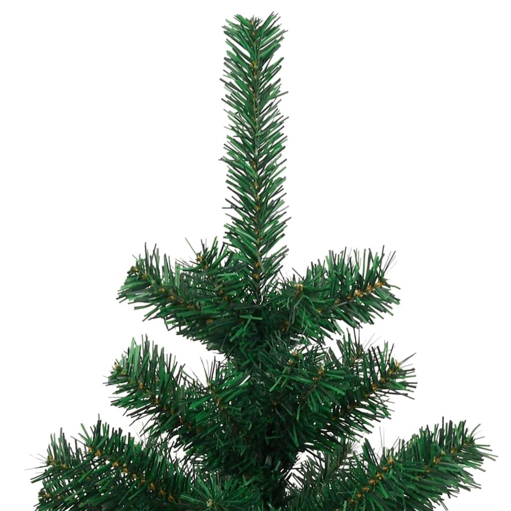 Swirl Christmas Tree with Stand and LEDs Green 150 cm PVC
