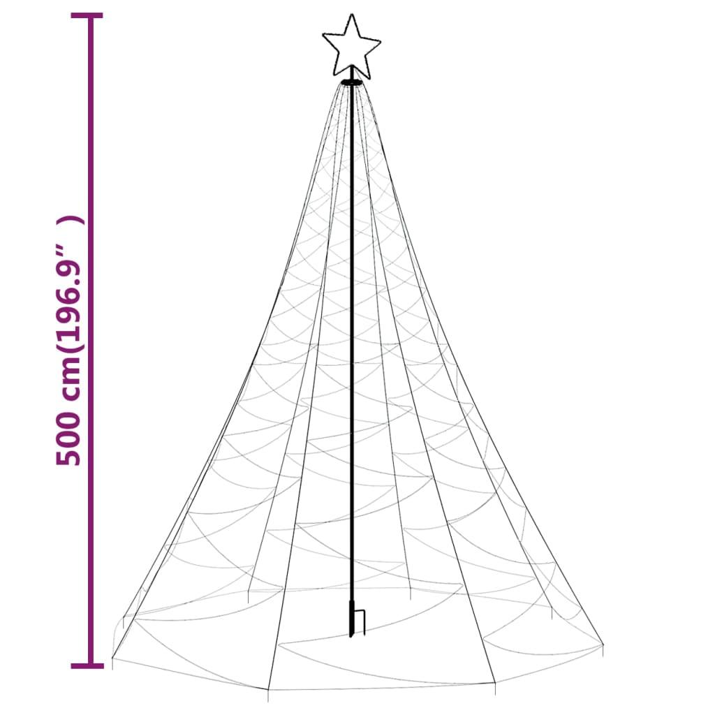 Christmas Tree with Spike Cold white 1400 LEDs 500 cm