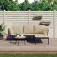 3 Piece Garden Lounge Set with Beige Cushions Poly Rattan