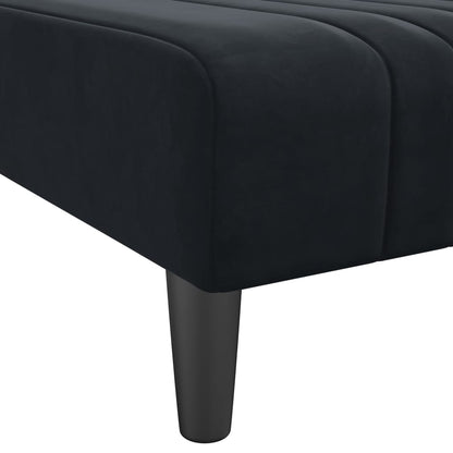 L-shaped Sofa Bed Black 260x140x70 cm Velvet