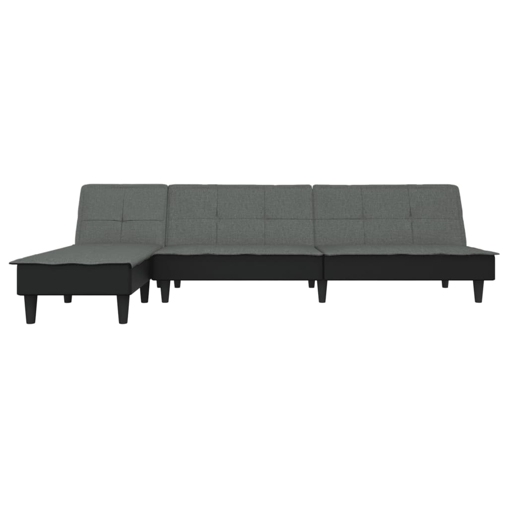 L-shaped Sofa Bed Dark Grey 255x140x70 cm Fabric