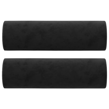 3-Seater Sofa with Throw Pillows Black 180 cm Velvet