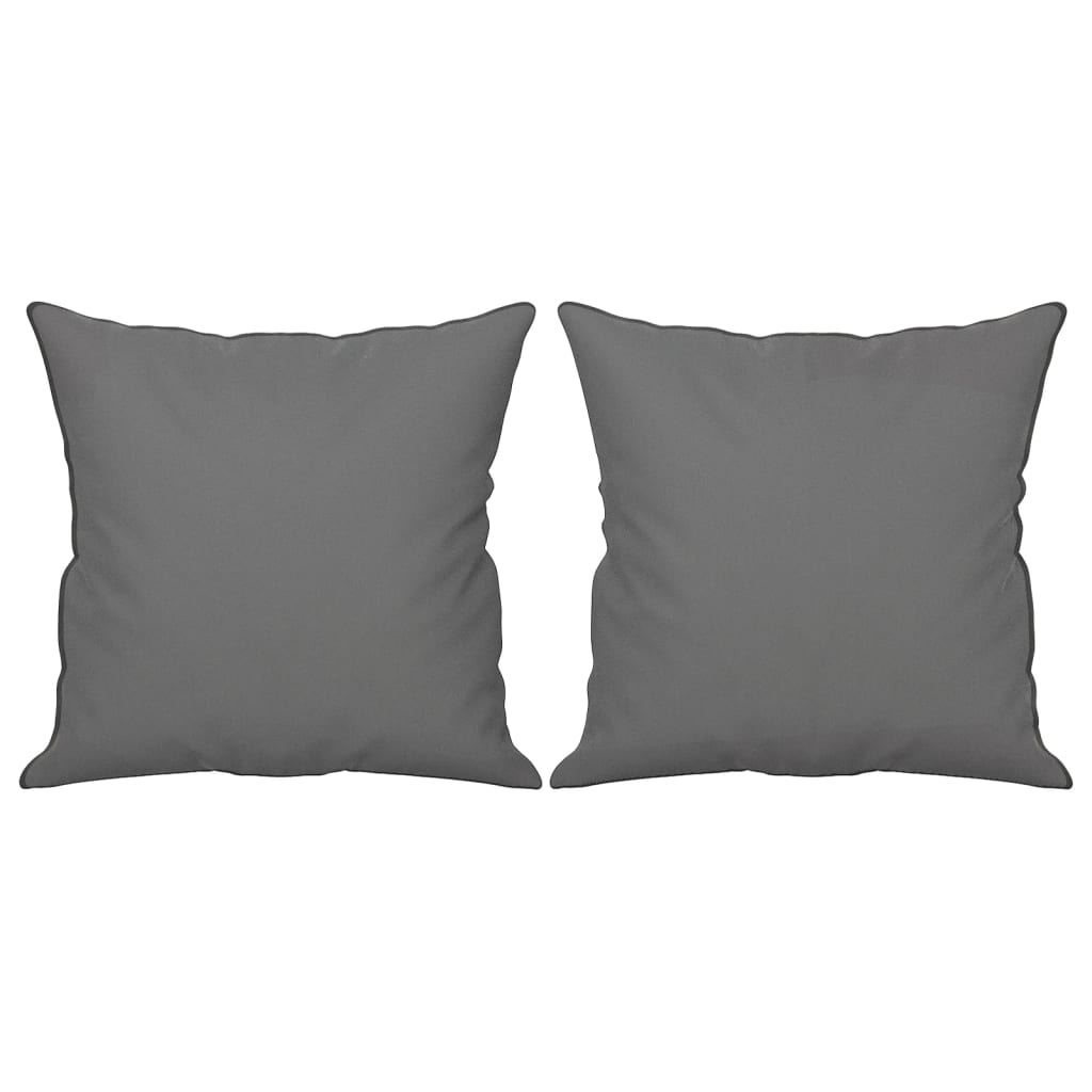 2-Seater Sofa with Pillows Dark Grey 120 cm Microfibre Fabric